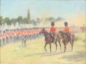 BEADLE James Prinsep Barnes 1863-1947,Reviewing the troops, Royal Fusiliers (p,1909,Ewbank Auctions 2020-03-19