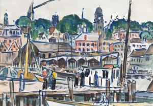 BEAL Gifford 1879-1956,Public Landing, Rockport,c. 1930,Swann Galleries US 2024-01-25