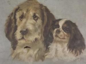 BEALL L. M,Portrait oftwo dogs,Crow's Auction Gallery GB 2016-04-13