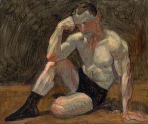BEARD Mark 1956,Untitled (Seated Male Figure, One Arm Up),1997,Bonhams GB 2023-08-23