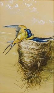 BEARDSLEY George O 1867-1938,Swallows in a Nest,David Duggleby Limited GB 2019-11-02