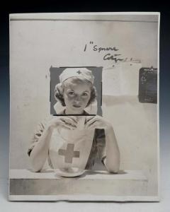 BEATON Cecil Walter Hardy,Dorothy Hyson as a Red Cross/VAD nurse drinking te,1940,Mallams 2012-05-23