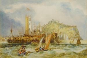 BEATTIE Edwin Robert 1845-1917,Fishing Boats Leaving Scarborough Harbou,1885,David Duggleby Limited 2018-12-01