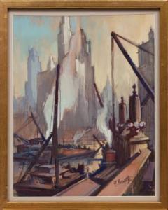 BEATTY Frank 1899-1984,Chicago Skyline,Neal Auction Company US 2022-02-16