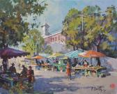 BEATTY Frank 1899-1984,Hamilton Bermuda Market Scene,Hindman US 2007-07-18