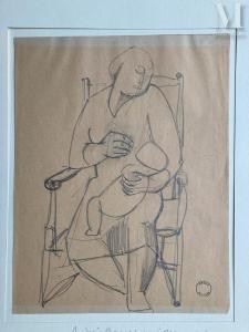 BEAUDIN Andre 1895-1979,Femme assise tenant un enfant,Millon & Associés FR 2024-02-08