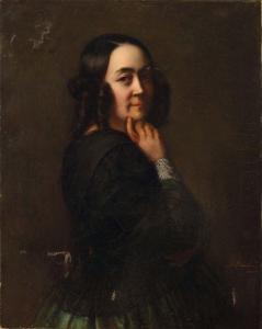 Beaudin Félicité 1819,La dame en noir, autoportrait,1838,Osenat FR 2019-03-17