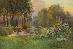 BEAUDUIN Jean 1851-1916,From a park with a fountain,Bruun Rasmussen DK 2024-04-08