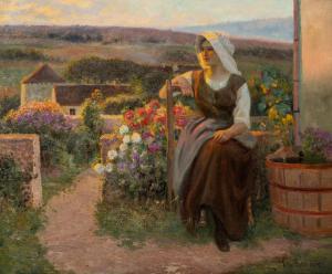 BEAUDUIN Jean 1851-1916,Woman in a Country Garden,Hindman US 2021-09-27