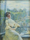 BEAUFEREY Louise Laure 1800-1800,Élégante à la fenêtre,Auxerre Enchères FR 2024-04-07