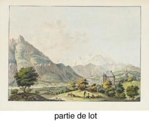 BEAUMONT ALBANIS 1747-1810,Vue du petit village de Saint-Martin, près de Sall,Christie's 2002-12-10