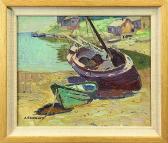 BEAUMONT Arthur 1879-1956,Beached Fishing Boats,Clars Auction Gallery US 2015-02-21