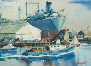 BEAUMONT Arthur Edwaine,Navy Tanker at Bethlehem Drydock, Terminal Island,1958,Bonhams 2023-04-25