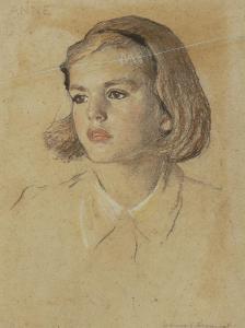 BEAUMONT Frederick 1800-1900,Portrait of Evelyn Anne,1942,Gorringes GB 2023-07-03