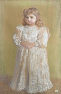 BEAUMONT Frederick Samuel 1861-1954,Portrait of a young girl, standing full-l,1899,Woolley & Wallis 2023-03-08