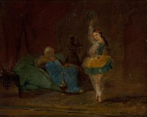 BEAUQUESNE Wilfrid Constant,Girl dancing with a tambourine before a reclining ,Rosebery's 2024-02-27