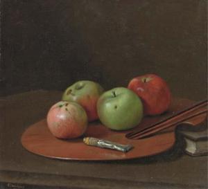 BEAUREGARD G.Pierre 1847-1894,Apples on an Artist's Palette,1878,Christie's GB 2005-09-15