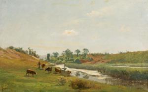BEAUVERIE Jean Étienne 1832-1897,Paysage et vaches,Artprecium FR 2017-04-13