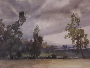 BEAVEN Roberts,landscape with distant church,1950,Crow's Auction Gallery GB 2017-04-12