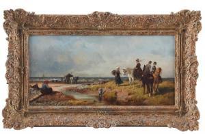 BEAVIS Richard 1824-1896,A morning ride by the breezy shore,Uppsala Auction SE 2023-03-14