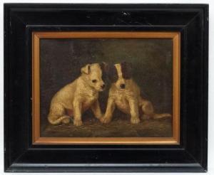 BEBB Rosa Minnie 1857-1938,Canine portrait of two young Jack Russell Terrier ,Dickins GB 2016-04-09
