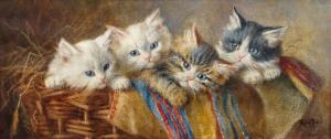 BEBB Rosa Minnie 1857-1938,Four kittens in a basket,1907,Rosebery's GB 2021-10-05