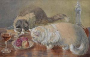 BEBB Rosa Minnie 1857-1938,Two cats watching wasps on fruit,1899,Peter Wilson GB 2017-03-02