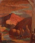 BECAN Bernard Kahn 1890-1943,Paysanne dans un paysage montagneux,De Maigret FR 2023-07-07