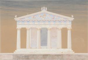 BECH FRITZ Marcus 1868-1942,Aegina. The Aphaia-temple in Aegina,1902,Bruun Rasmussen DK 2023-07-31