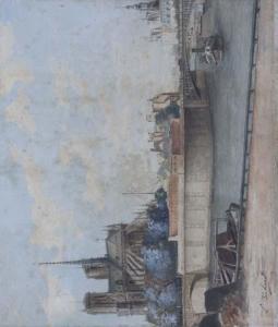 bechard l 1900-1900,Notre Dame de Paris vue de la Seine,Christie's GB 2006-10-17