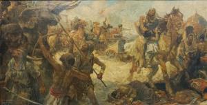 BECHER Arthur Ernst 1877-1960,BATTLE SCENE,1919,Potomack US 2019-09-28