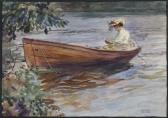 BECHER Arthur Ernst 1877-1960,Woman Reading in a Boat,1910,Swann Galleries US 2005-06-09