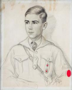 BECHERLE Titus,Bildnis eines Knaben in Uniform,1937,DAWO Auktionen DE 2009-04-23