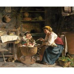 BECHI Luigi 1830-1919,the new baby,Sotheby's GB 2003-04-23