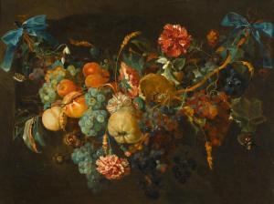 BECHT Maria Johanna W. 1881-1953,A garland of flowers and fruit,Sotheby's GB 2017-10-30
