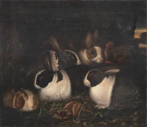 BECK Jacob Samuel 1715-1778,Rabbits and guinea pigs watched by a cat,Nagel DE 2022-11-16