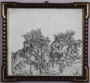 BECK Leonhardt 1480-1542,concerto di cavalieri con insegne araldiche,Cambi IT 2021-10-12
