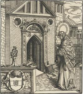 BECK Leonhardt 1480-1542,Hl. Amalberga; Hl.Guilhelmus; Hl. Landrada; Hl. M,1516-19,Galerie Bassenge 2022-06-01