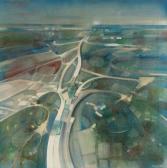 Beck Margit 1911-1997,Aerial view of Long Island, NY,Butterscotch Auction Gallery US 2017-11-05