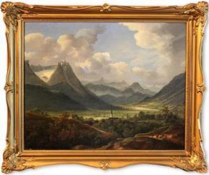BECKER A 1800-1800,Partenkirchen mit Zugspitze, nach der Natur gemalt,Reiner Dannenberg 2015-10-09