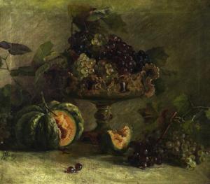 BECKER A 1800-1800,Rich still life with goblet, grapes and pumpkin,Van Ham DE 2007-07-05