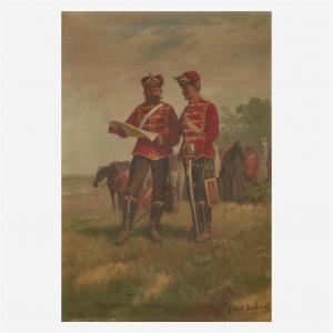 BECKER Albert 1830-1896,Soldiers Reviewing Battle Plans,1886,Freeman US 2021-02-25