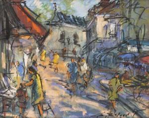 BECKER Curt Georg 1904-1972,Rue animée,Dogny Auction CH 2020-07-07