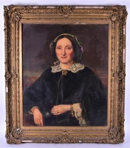 BECKER ERNST AUGUST 1837-1860,half-length portrait of a seated lady,Dawson's Auctioneers 2018-09-22