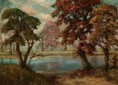 BECKER F. Otto 1854-1945,LANDSCAPE ALONG RIVERBANK,Sloans & Kenyon US 2003-09-20