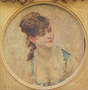 BECKER Georges 1845-1909,« Portrait de femme »,1875,Robert FR 2007-11-12