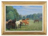 BECKER HEYER Rudolf Albert 1862-1930,Horses in the Paddock,New Orleans Auction US 2022-03-26
