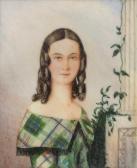 BECKER LUDWIG 1808-1861,Portrait of Agnes Mathie Scott,19th,Mossgreen AU 2017-11-20