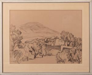Becker Richard,Blick auf das Château Vauvenargue und die Montaign,1954,DAWO Auktionen 2022-03-11