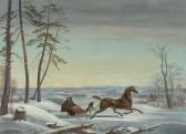 BECKETT Charles E,Winter Sleigh Ride with Mountains in Background,1856,Barridoff Auctions 2020-08-15